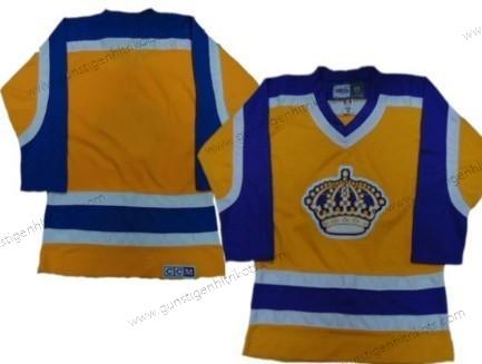 Herren Los Angeles Kings Leer Retro With CCM Trikots – Gelb Lila