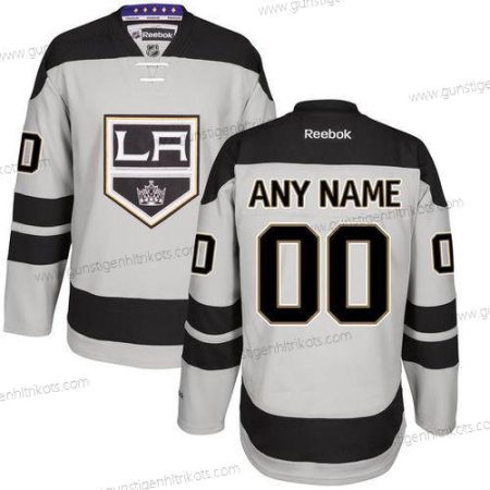 Herren Los Angeles Kings Personalisiertes ersatzweise Strickerei NHL Reebok Hockey Trikots – Grau