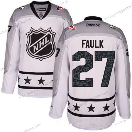 Herren Metropolitan Division Carolina Hurricanes #27 Justin Faulk Reebok 2017 NHL All-Star Strickerei Ice Hockey Trikots – Weiß