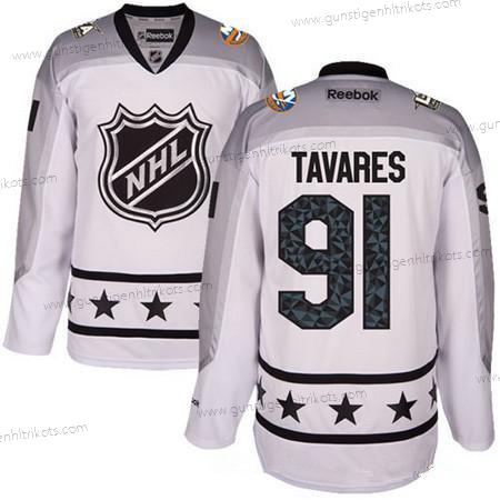 Herren Metropolitan Division New York Islanders #91 John Tavares Reebok 2017 NHL All-Star Strickerei Ice Hockey Trikots – Weiß