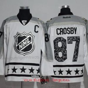 Herren Metropolitan Division Pittsburgh Penguins #87 Sidney Crosby Reebok 2017 NHL All-Star Strickerei Ice Hockey Trikots – Weiß