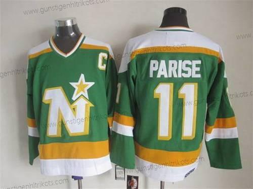 Herren Minnesota North Dallas Stars #11 Zach Parise 1978-79 CCM Vintage Trikots – Grün