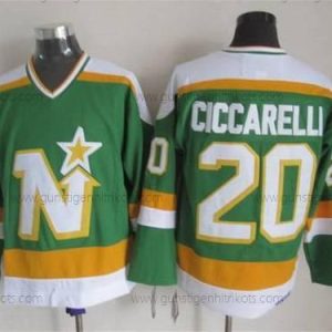 Herren Minnesota North Dallas Stars #20 Dino Ciccarelli 1978-79 CCM Vintage Trikots – Grün