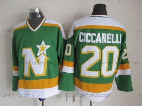 Herren Minnesota North Dallas Stars #20 Dino Ciccarelli 1978-79 CCM Vintage Trikots – Grün