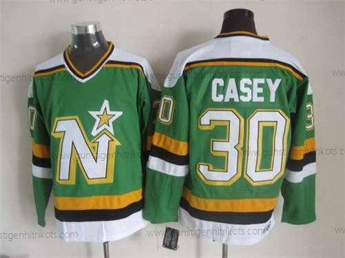 Herren Minnesota North Dallas Stars #30 Jon Casey 1988-89 CCM Vintage Trikots – Grün