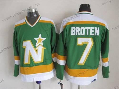 Herren Minnesota North Dallas Stars #7 Neal Broten 1978-79 CCM Vintage Trikots – Grün