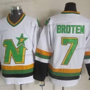 Herren Minnesota North Dallas Stars #7 Neal Broten 1988-89 CCM Vintage Trikots – Weiß