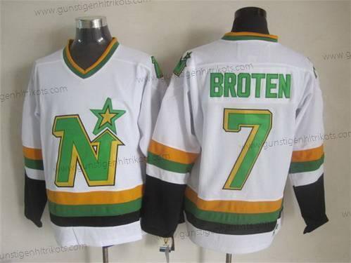 Herren Minnesota North Dallas Stars #7 Neal Broten 1988-89 CCM Vintage Trikots – Weiß