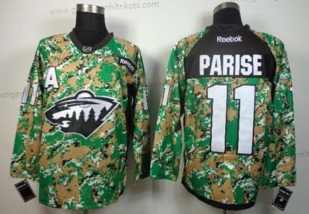 Herren Minnesota Wild #11 Zach Parise 2014 Trikots – Tarnfarbe