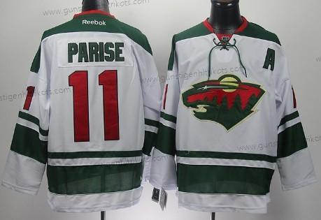 Herren Minnesota Wild #11 Zach Parise 2014 Trikots – Weiß