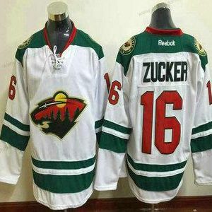 Herren Minnesota Wild #16 Jason Zucker Reebok Auswärtstrikots Premier Trikots – Weiß