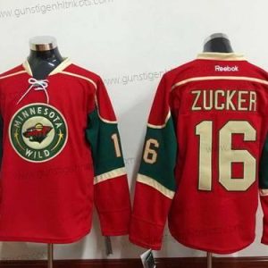 Herren Minnesota Wild #16 Jason Zucker Trikots – Rot