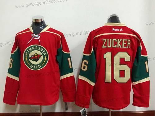 Herren Minnesota Wild #16 Jason Zucker Trikots – Rot