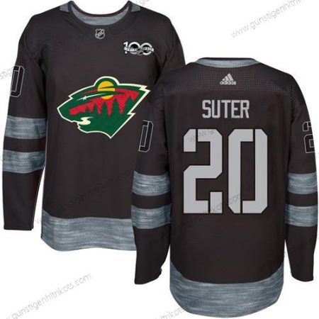 Herren Minnesota Wild #20 Ryan Suter 1917-2017 100th Jahrestag Strickerei NHL Trikots – Schwarz