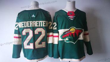 Herren Minnesota Wild #22 Nino Niederreiter 2017-2018 Hockey Strickerei NHL Trikots – Grün