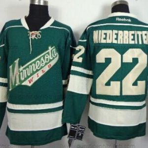 Herren Minnesota Wild #22 Nino Niederreiter Ausweichtrikot Trikots – Grün