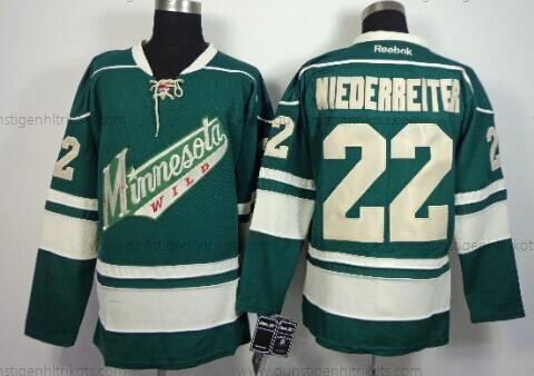 Herren Minnesota Wild #22 Nino Niederreiter Ausweichtrikot Trikots – Grün