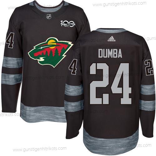 Herren Minnesota Wild #24 Matt Dumba 1917-2017 100th Jahrestag Strickerei NHL Trikots – Schwarz