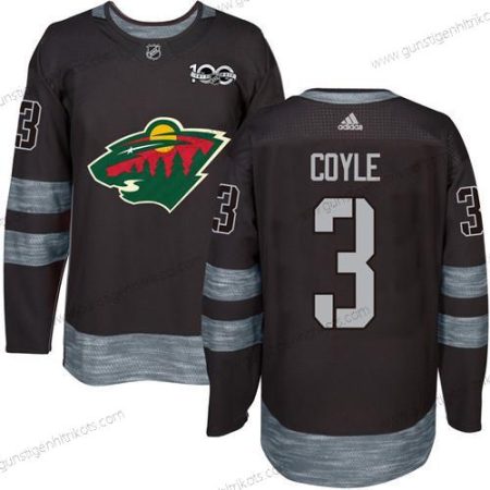 Herren Minnesota Wild #3 Charlie Coyle 1917-2017 100th Jahrestag Strickerei NHL Trikots – Schwarz