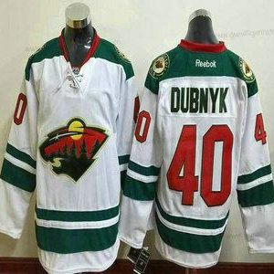 Herren Minnesota Wild #40 Devan Dubnyk Reebok Auswärtstrikots Premier Trikots – Weiß