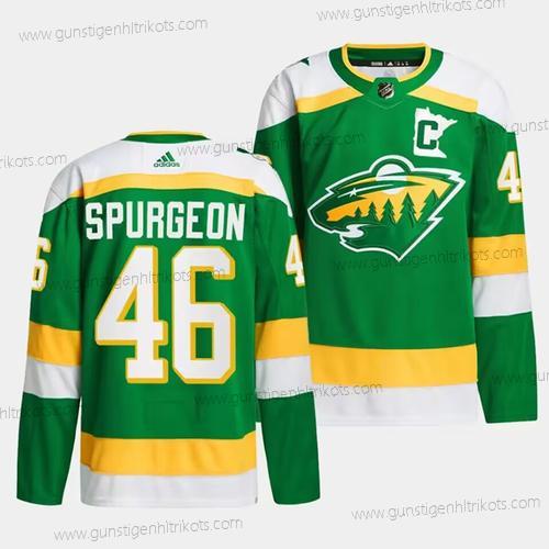 Herren Minnesota Wild #46 Jared Spurgeon 2023-24 Strickerei Trikots – Grün