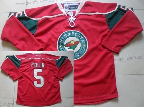 Herren Minnesota Wild #5 Christian Folin Trikots – Rot