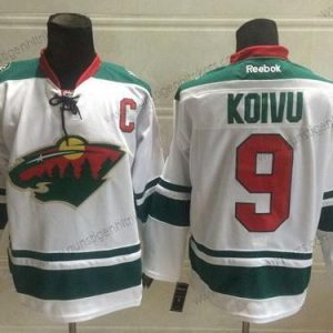 Herren Minnesota Wild #9 Mikko Koivu 2014 Trikots – Weiß