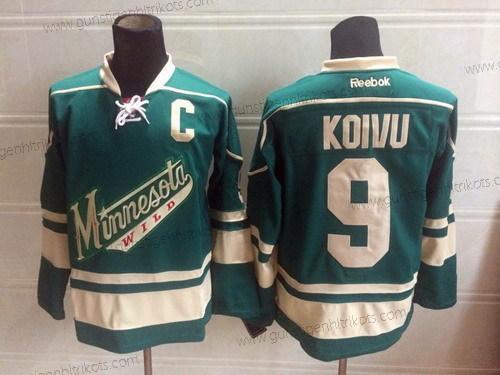 Herren Minnesota Wild #9 Mikko Koivu Ausweichtrikot Trikots – Grün