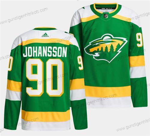 Herren Minnesota Wild #90 Marcus Johansson 2023-24 Strickerei Trikots – Grün