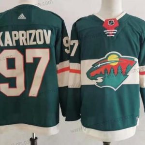 Herren Minnesota Wild #97 Kirill Kaprizov Strickerei Trikots – Grün