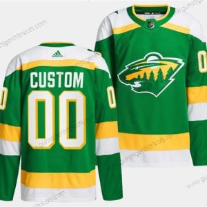 Herren Minnesota Wild Personalisiertes 2023-24 Strickerei Trikots – Grün