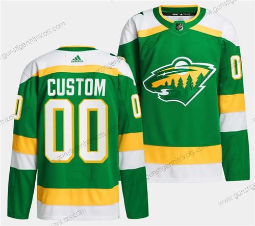 Herren Minnesota Wild Personalisiertes 2023-24 Strickerei Trikots – Grün