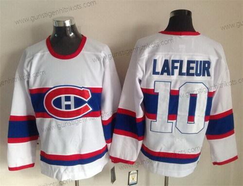 Herren Montreal Canadiens #10 Guy Lafleur Retro CCM Trikots – Weiß