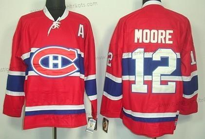 Herren Montreal Canadiens #12 Dickie Moore Retro CCM Trikots – Rot