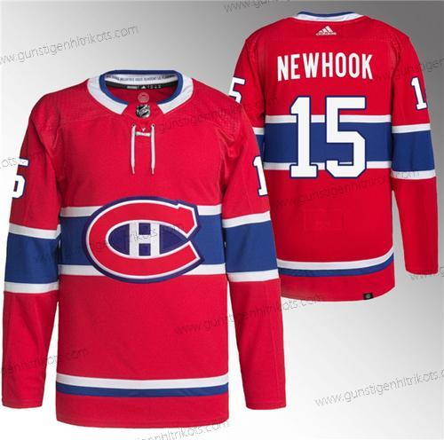 Herren Montreal Canadiens #15 Alex Newhook Strickerei Trikots – Rot