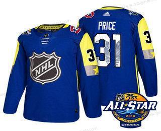 Herren Montreal Canadiens #31 Carey Price 2018 NHL All-Star Strickerei Ice Hockey Trikots – Blau