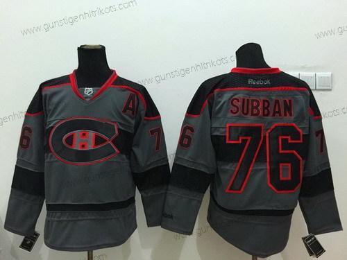 Herren Montreal Canadiens #76 P.K. Subban Charcoal Trikots – Grau