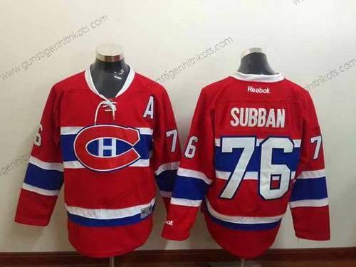 Herren Montreal Canadiens #76 P.K. Subban Reebok 2015-16 Heimtrikots Premier NHL Trikots – Rot