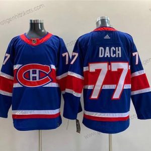 Herren Montreal Canadiens #77 Kirby Dach Strickerei Trikots – Blau