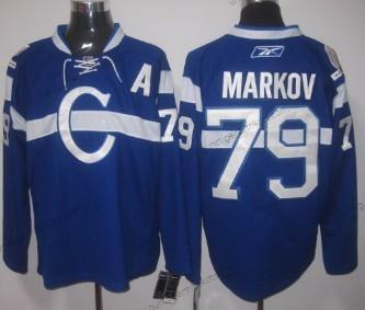 Herren Montreal Canadiens #79 Andrei Markov Trikots – Blau