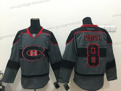 Herren Montreal Canadiens #8 Brandon Prust Charcoal Trikots – Grau