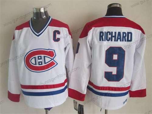 Herren Montreal Canadiens #9 Maurice Richard CCM Vintage Trikots – Weiß