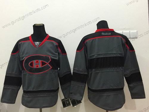 Herren Montreal Canadiens Leer Charcoal Trikots – Grau