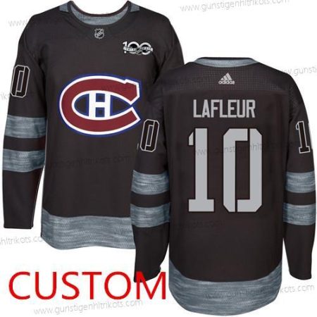 Herren Montreal Canadiens Personalisiertes 1917-2017 100th Jahrestag Strickerei NHL Trikots – Schwarz