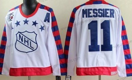 Herren NHL 1992 All-Star #11 Mark Messier 75Th Retro CCM Trikots – Weiß