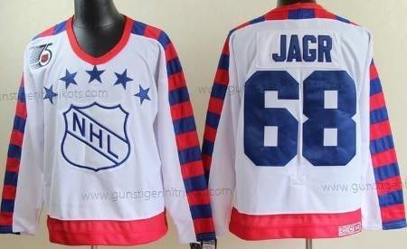 Herren NHL 1992 All-Star #68 Jaromir Jagr 75Th Retro CCM Trikots – Weiß