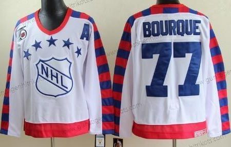 Herren NHL 1992 All-Star #77 Ray Bourque 75Th Retro CCM Trikots – Weiß