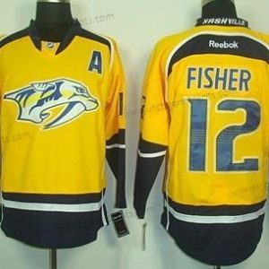 Herren Nashville Predators #12 Mike Fisher Trikots – Gelb