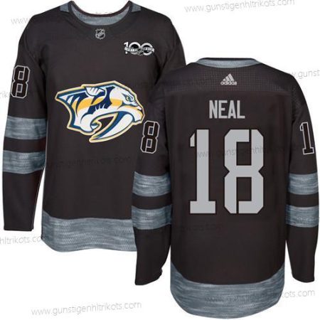 Herren Nashville Predators #18 James Neal 1917-2017 100th Jahrestag Strickerei NHL Trikots – Schwarz