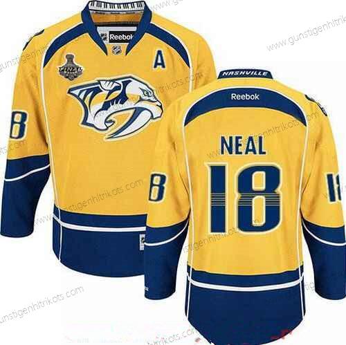 Herren Nashville Predators #18 James Neal 2017 Stanley Cup Finals A Patch Strickerei NHL Reebok Hockey Trikots – Gelb